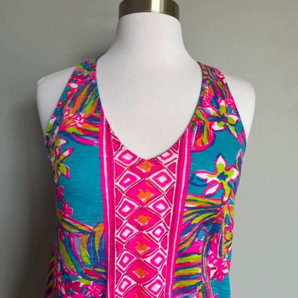 Lilly Pulitzer Gimme the Juice Hawaii Rachet Back Exotic Floral Cotton Tank Top - Picture 9 of 14